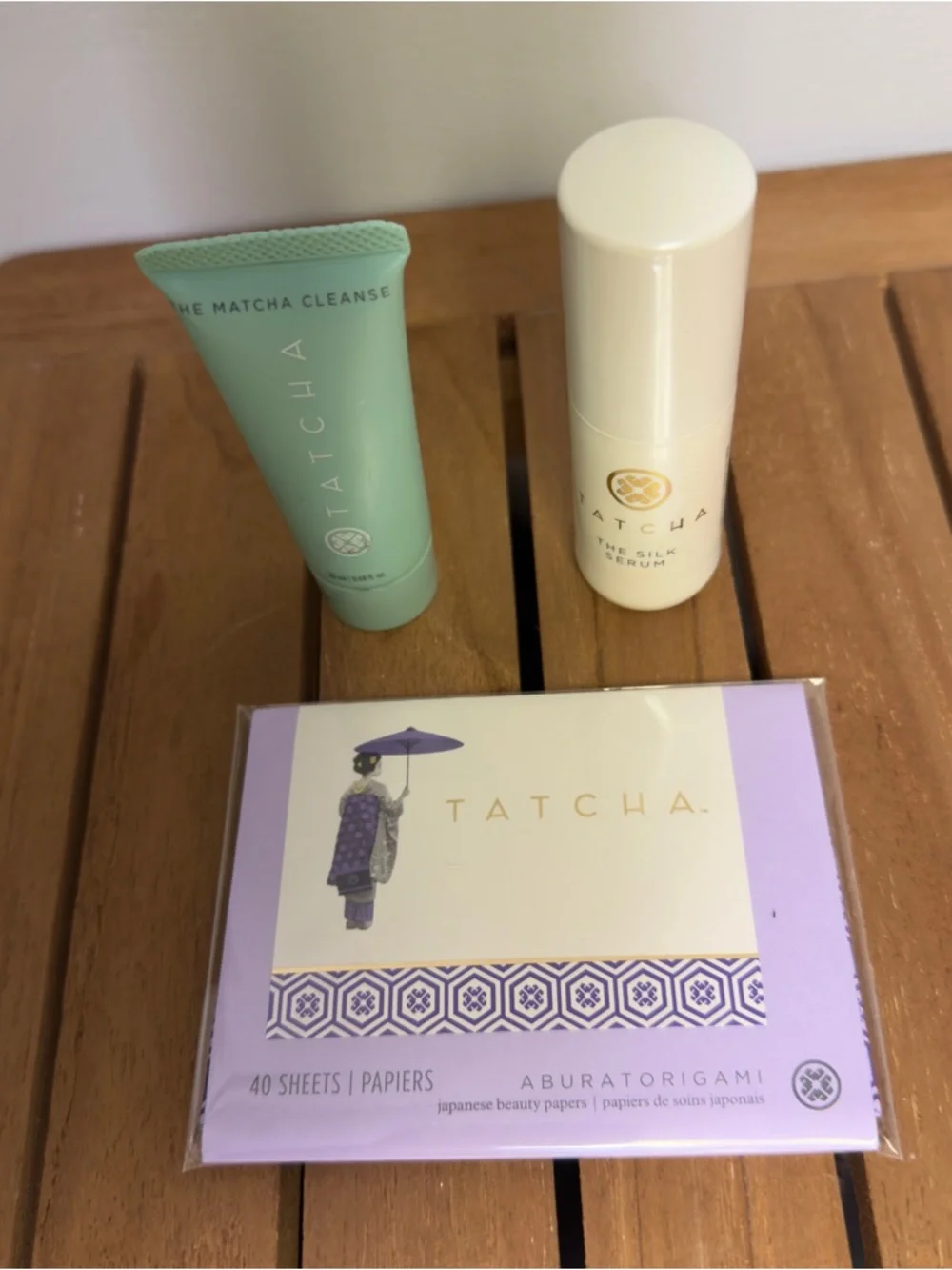 NEW Tatcha Bundle Matcha Cleanse, Cream Silk Serum & Japanese Beauty Papers